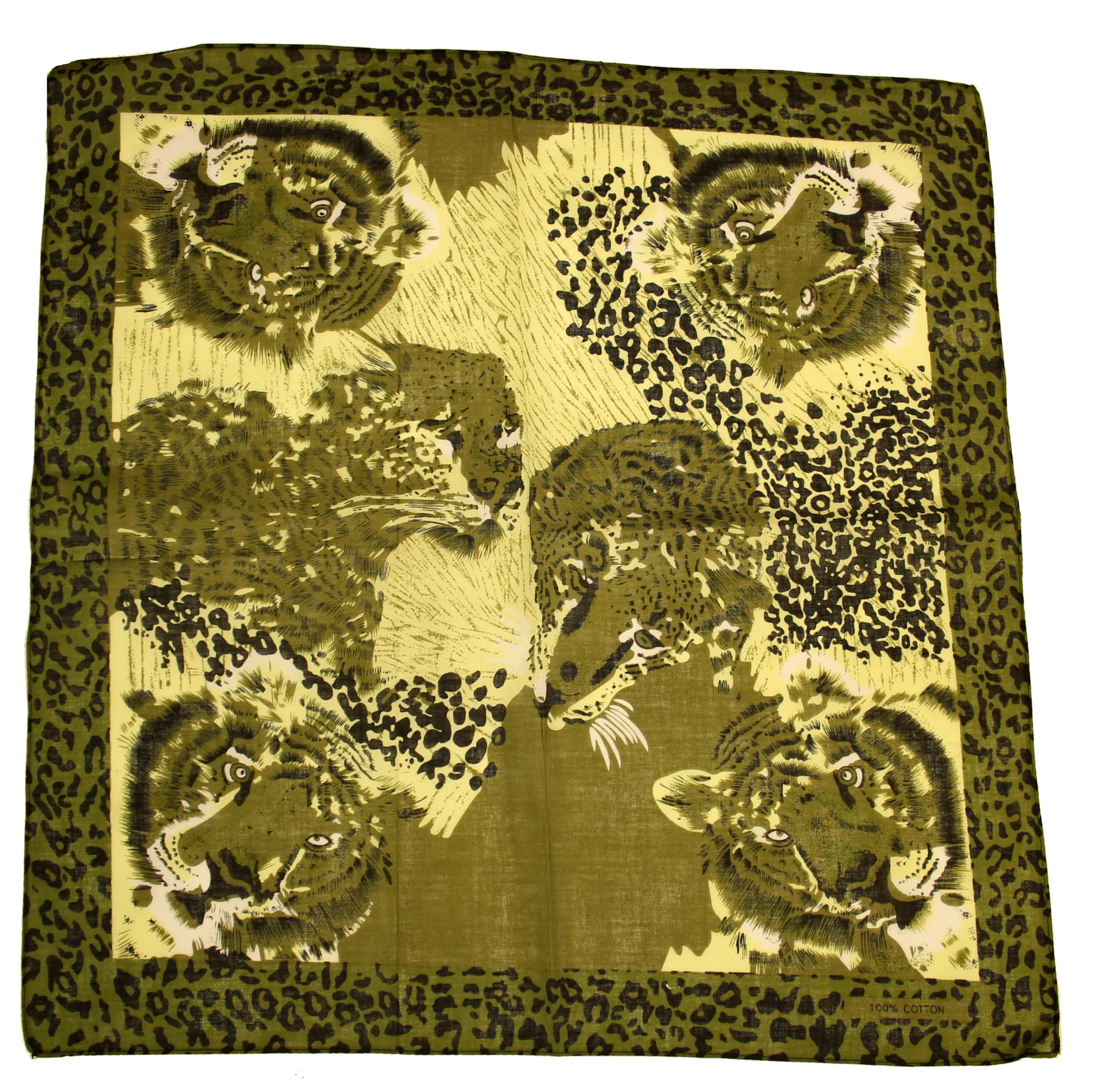 Camouflage Tiger Print Bandana with Leopard Print Border