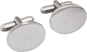 Cathy's Concepts Personalized Silver Oval Cuff Links, Letter N