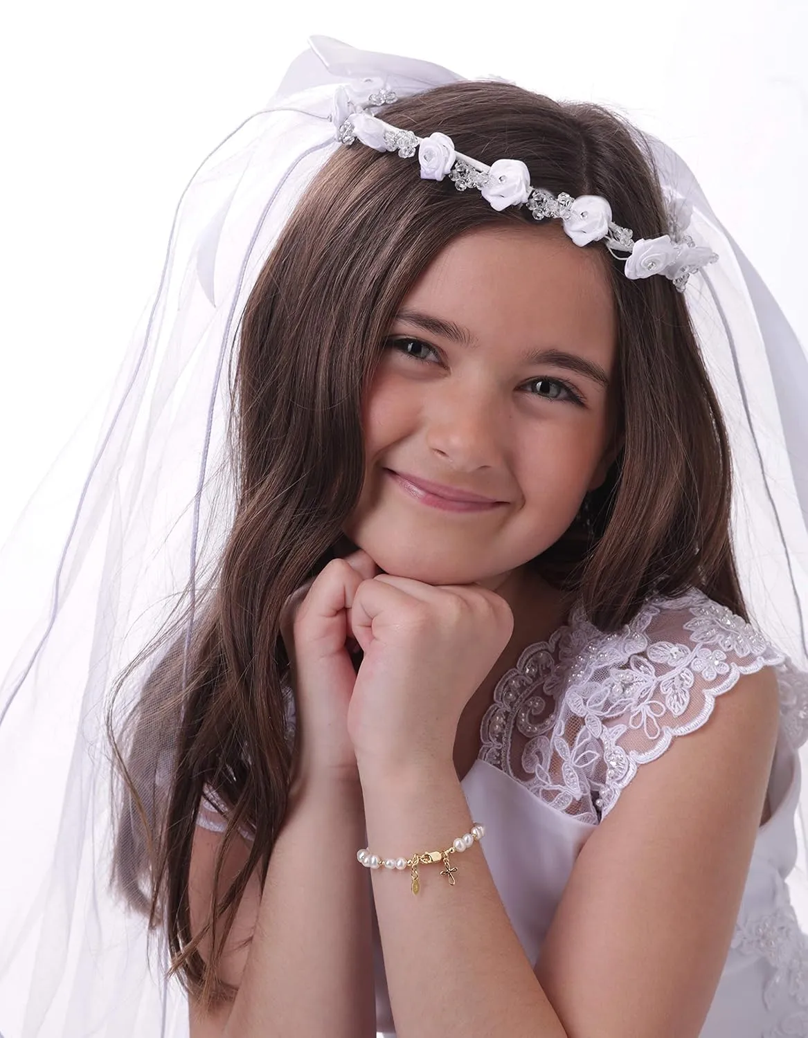 Cherished Moments Girls 14K Gold-Plated Cross Bracelet for Godchild, Baptism or First Communion Gift with Poem in Gift Box