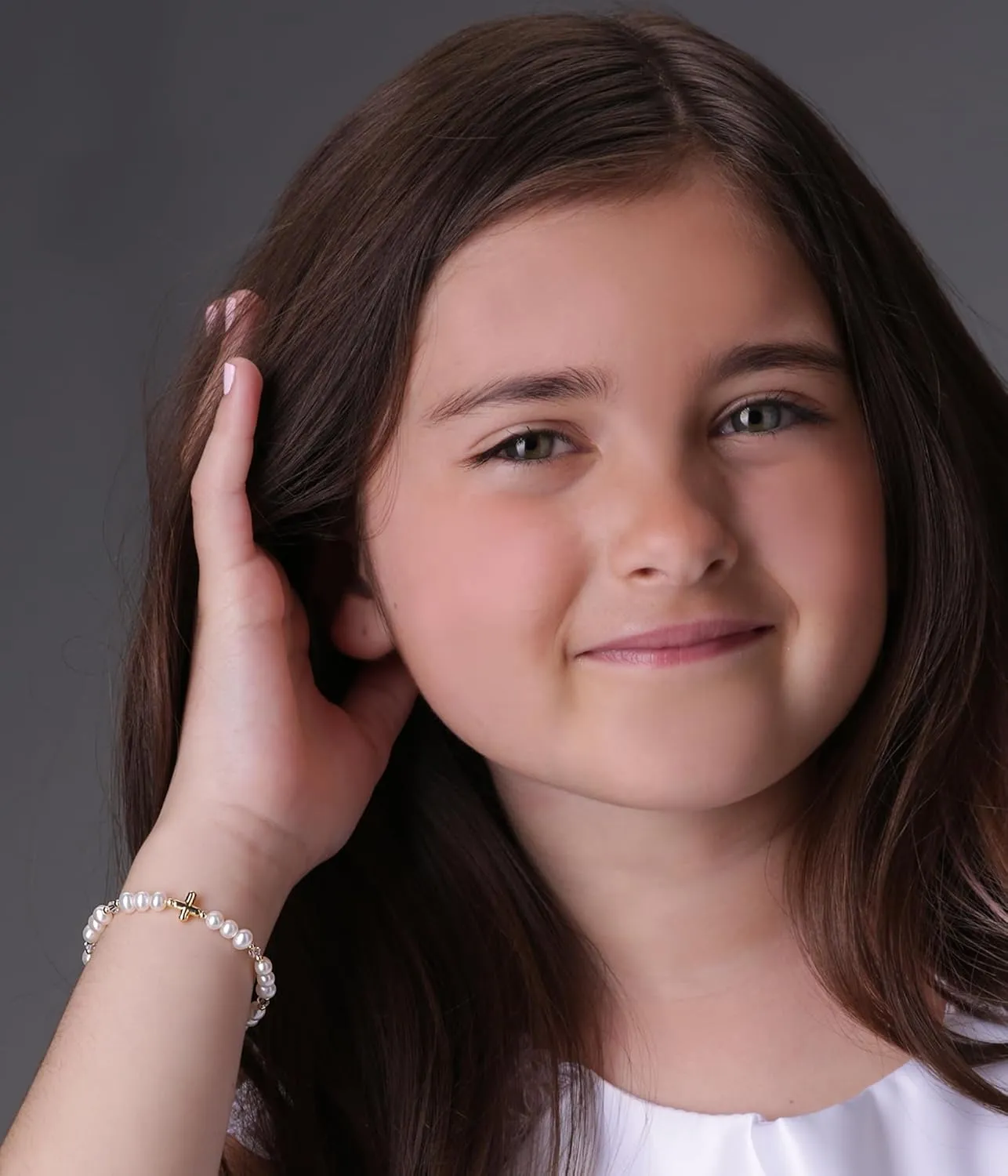 Cherished Moments Girls Sterling Silver and 14K Gold-Plated Cultured or Simulated Pearl Bracelets for First Communion Gifts with Poem and Gift Box