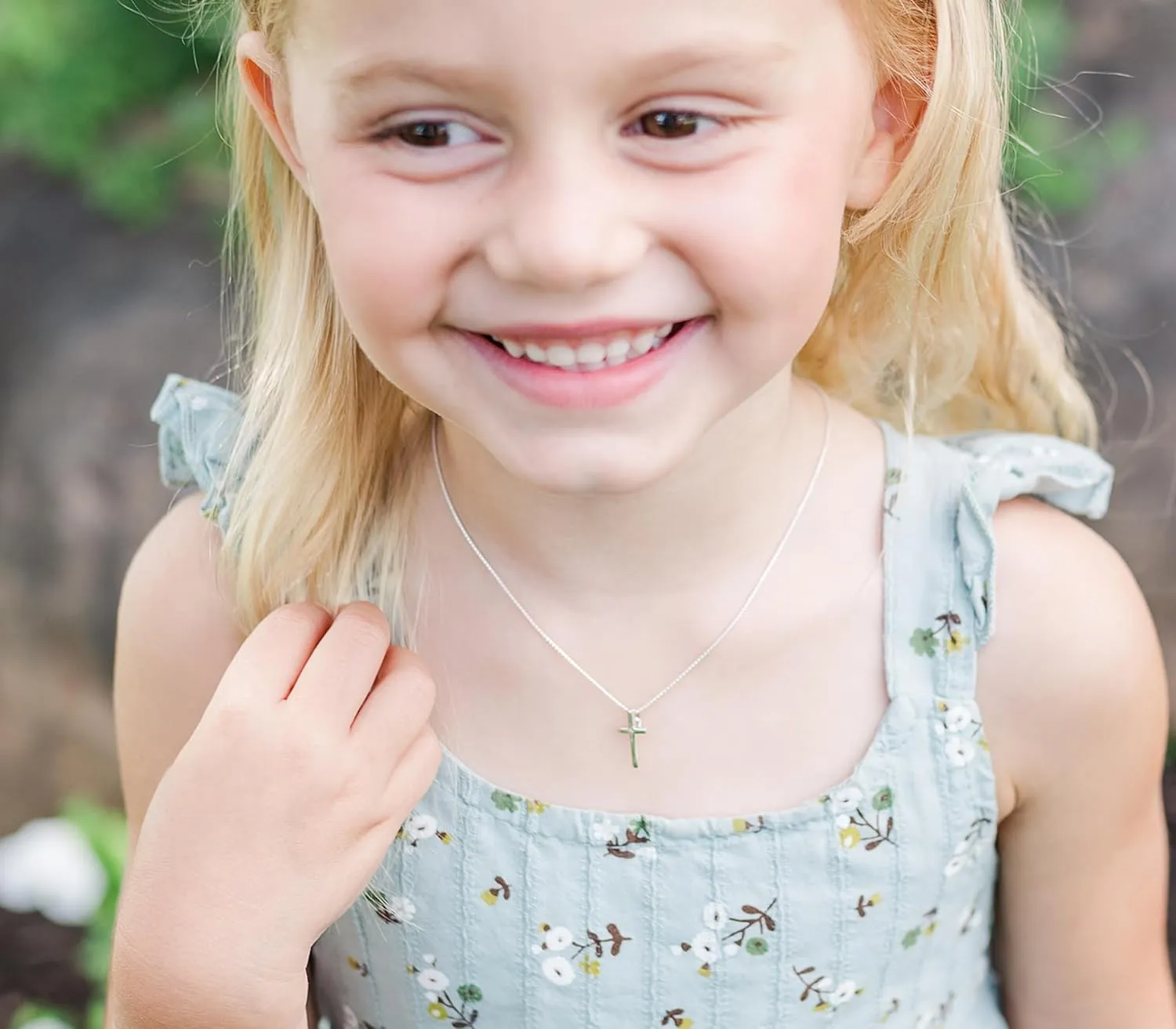 Cherished Moments Girl's Sterling Silver Classic Cross Necklace for Kids, Teens or Women, Religious Gift for Baptism, First Communion and Confirmation