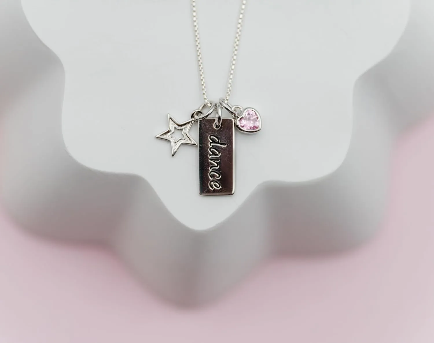 Cherished Moments Girl's Sterling Silver "Dance" Pendant Necklace with Charms