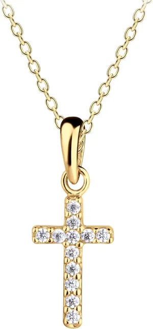 Cherished Moments Sterling Silver and 14K Gold-Plated Cross Necklaces for Godchild Gift with Poem in Gift Box