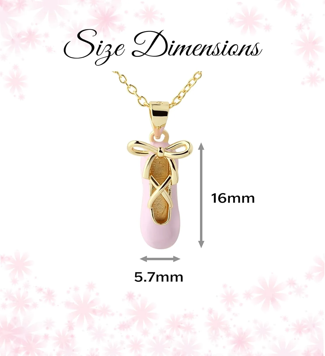Cherished Moments Sterling Silver Pink Ballet Slipper Shoe Necklace for Children, Toddlers, Little Girls, Kids, Teens, or Adults, Dance Recital Gifts