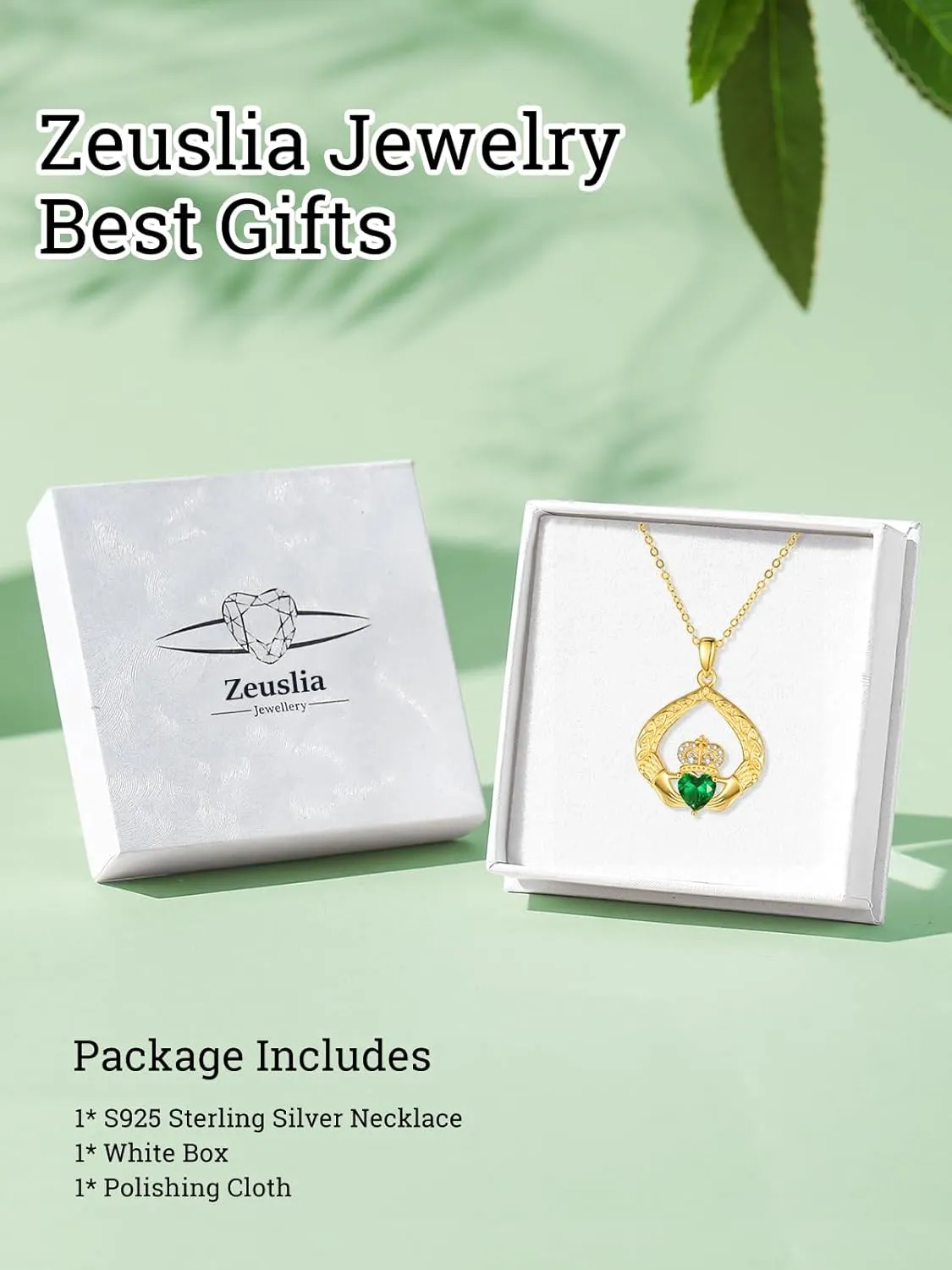 Claddagh Necklace Claddagh Projection Heart Pendant Necklaces for Women Irish Traditional Jewelry Anniversary Wedding Birthday Gifts for Women