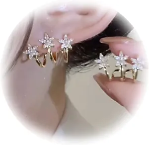 Claw Earrings for Women Gold Plated Ear Cuff Earrings Double Hoop Huggie Earrings for Single Piercing