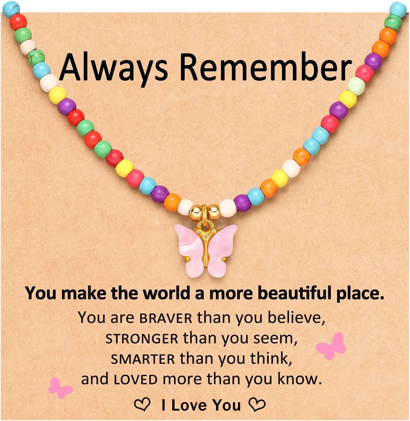 Colorful Cute Butterfly Necklace, Jewelry Gifts for Her Birthday Christmas Valentines