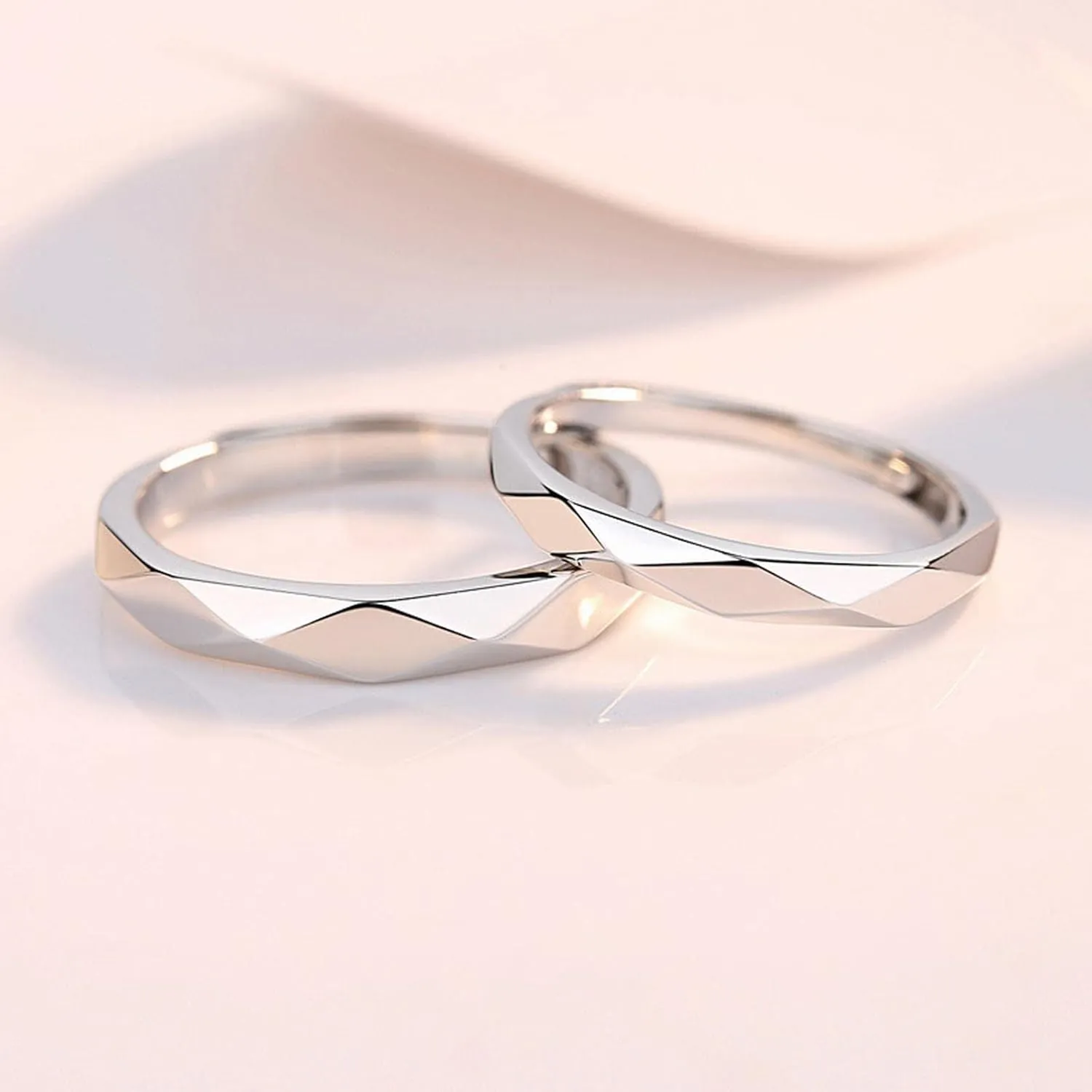Cool Rings for Boys 925 Sterling Italian Silver Lover Adjustable Ring for Couple Set Black and Ring for Men and Women A Simple Light and Luxurious Love Ring for Lovers (SL2, A)