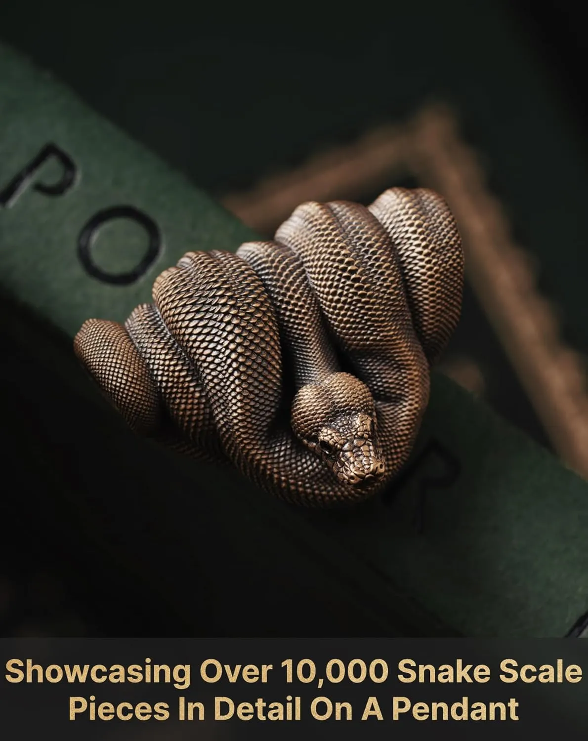 COPPERTIST.WU Emerald Tree Boa Pendant, Snake Gothic Necklace, Unique Fantasy Gift Jewelry Charm Accessories for Men/Women