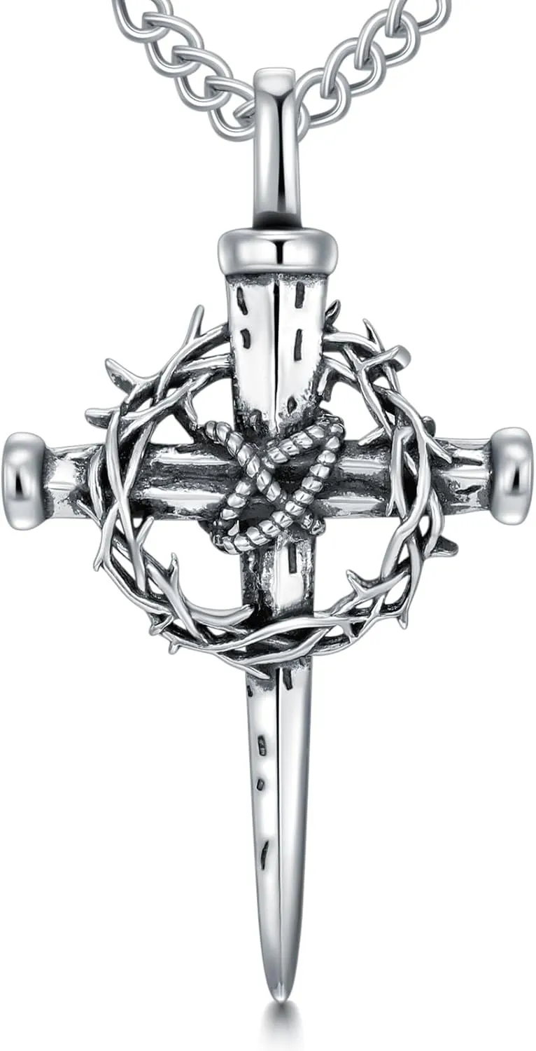 Cross Necklace 925 Sterling Silver Christian Jewelry for Men