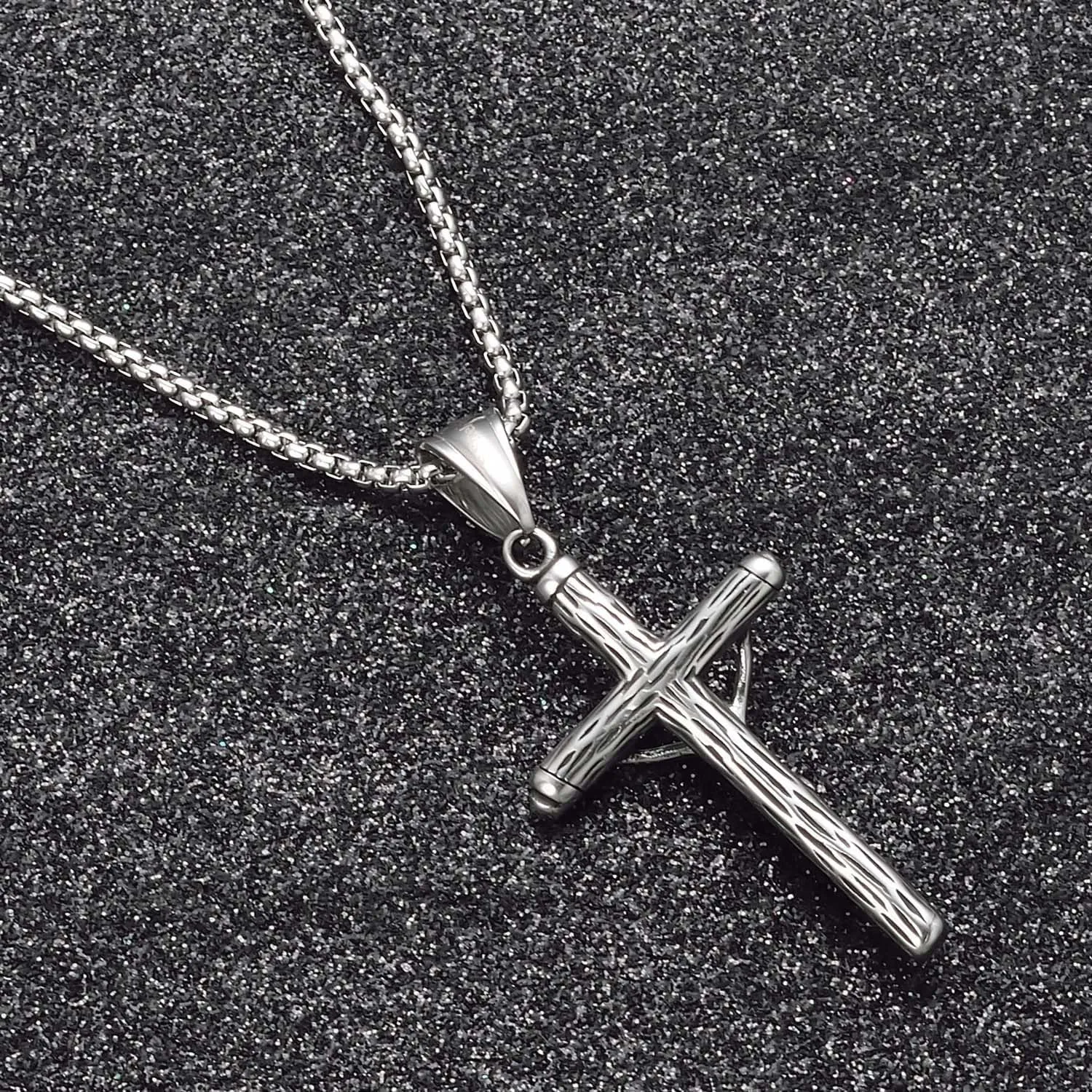 Cross Necklace for Men 14K Gold Plated Gothic Crucifix Cross Pendent Adjustable Layering Choker Necklaces