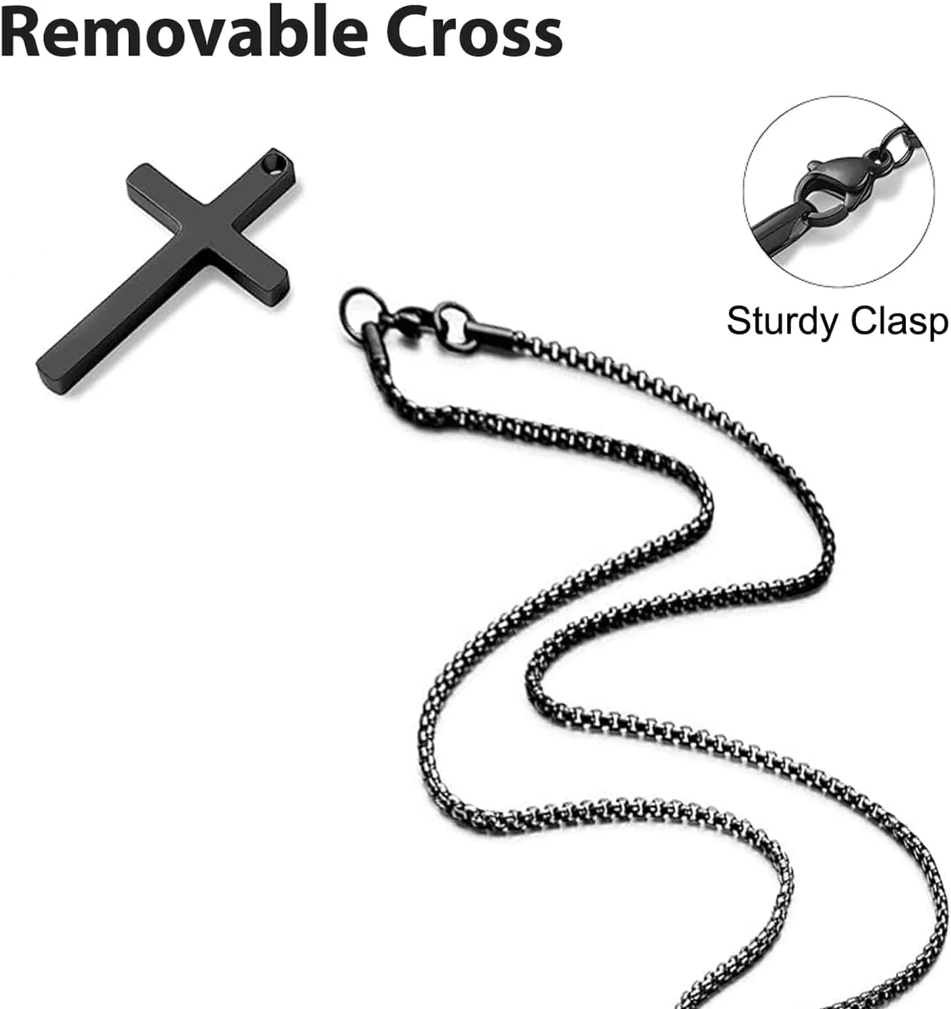 Cross Necklace for Men Stainless Steel: Mens Cross Necklaces Cross Chain for Men and Women