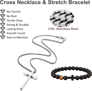 Cross Necklace for Men Stainless Steel: Mens Cross Necklaces Cross Chain for Men and Women