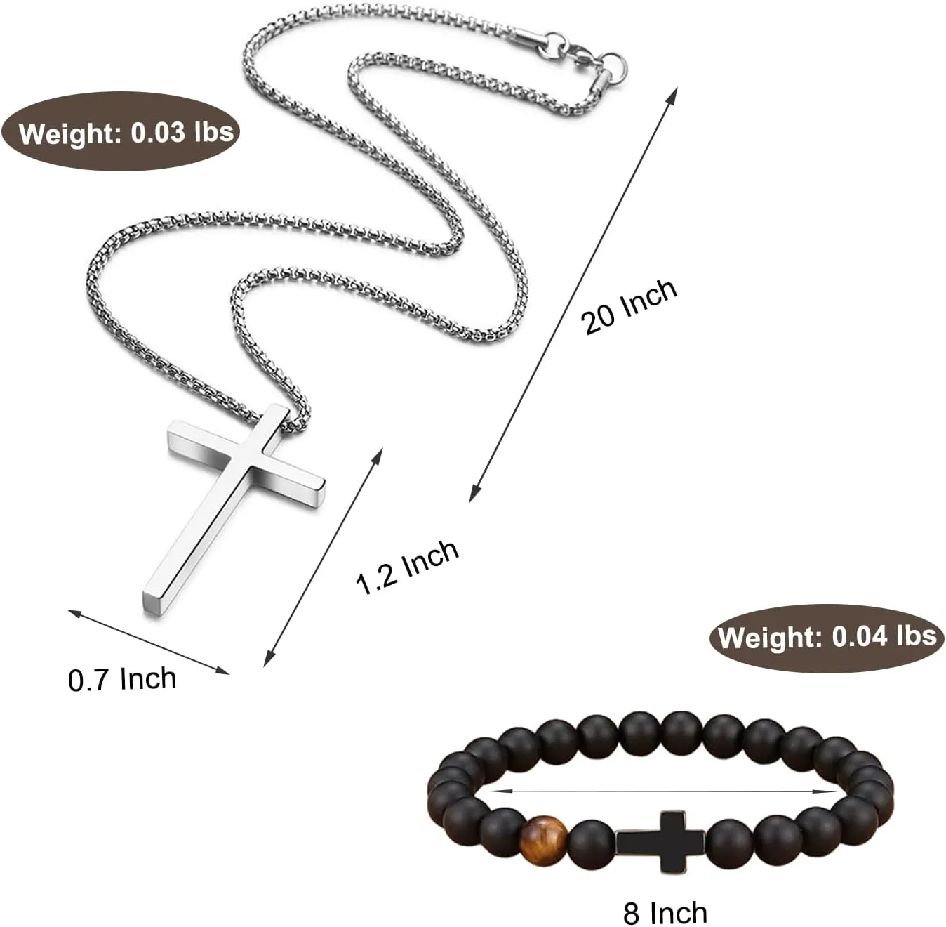 Cross Necklace for Men Stainless Steel: Mens Cross Necklaces Cross Chain for Men and Women