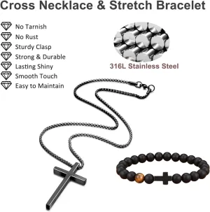 Cross Necklace for Men Stainless Steel: Mens Cross Necklaces Cross Chain for Men and Women