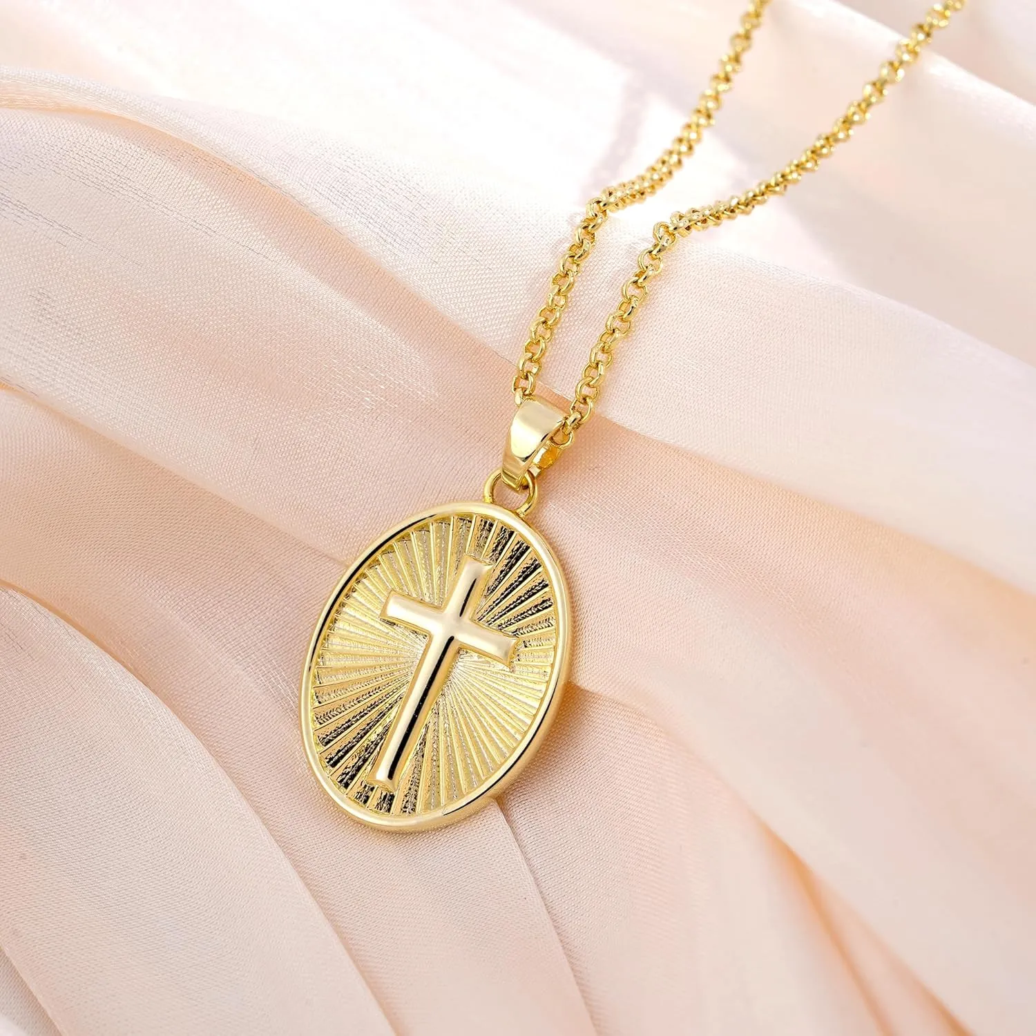 Cross Necklace for Women 14K Gold Plated Necklace Dainty Layered Necklaces Everyday Jewelry for Women