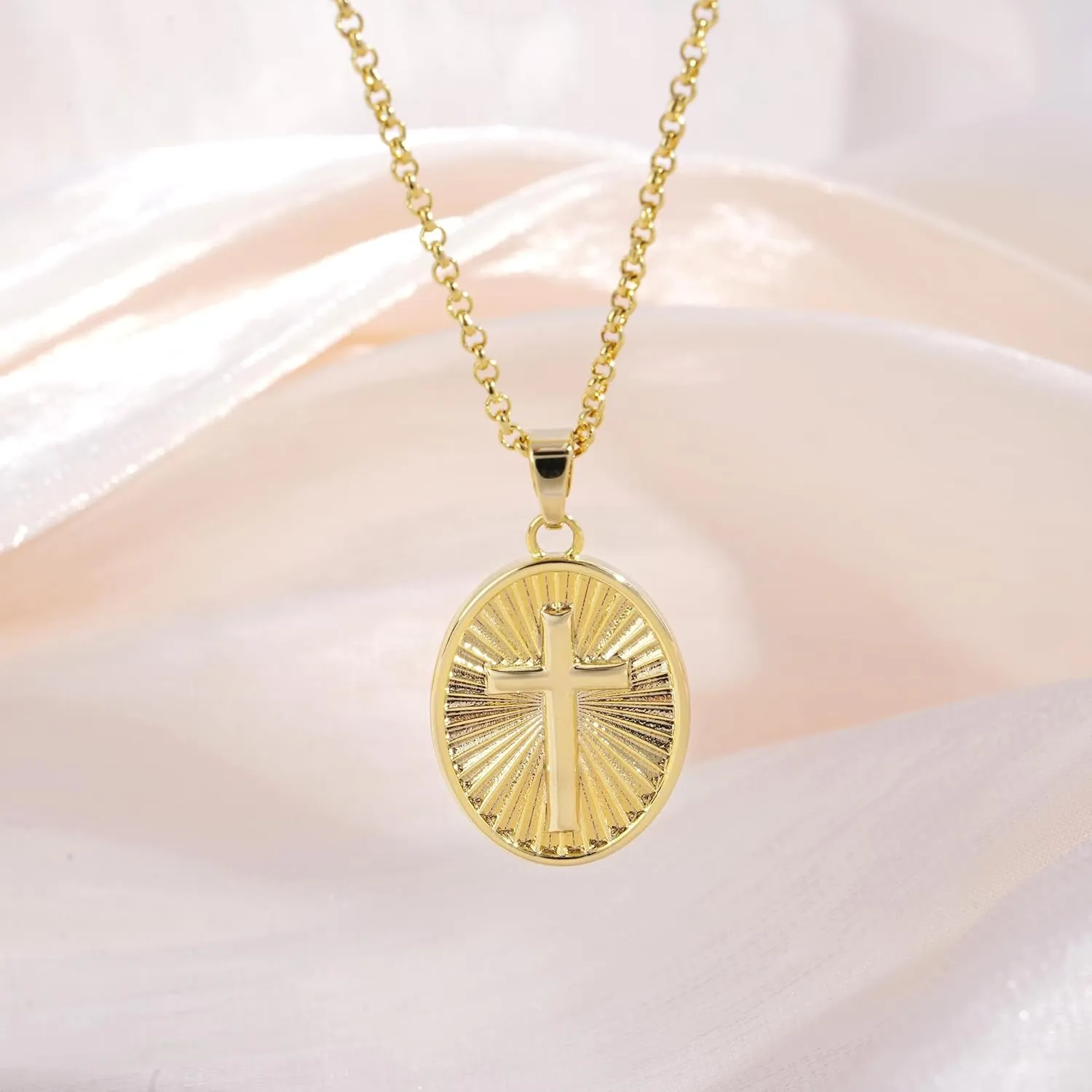 Cross Necklace for Women 14K Gold Plated Necklace Dainty Layered Necklaces Everyday Jewelry for Women
