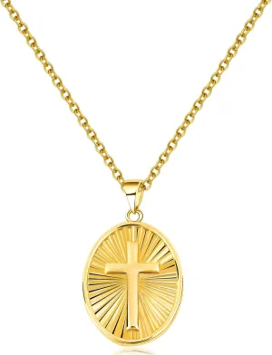 Cross Necklace for Women 14K Gold Plated Necklace Dainty Layered Necklaces Everyday Jewelry for Women
