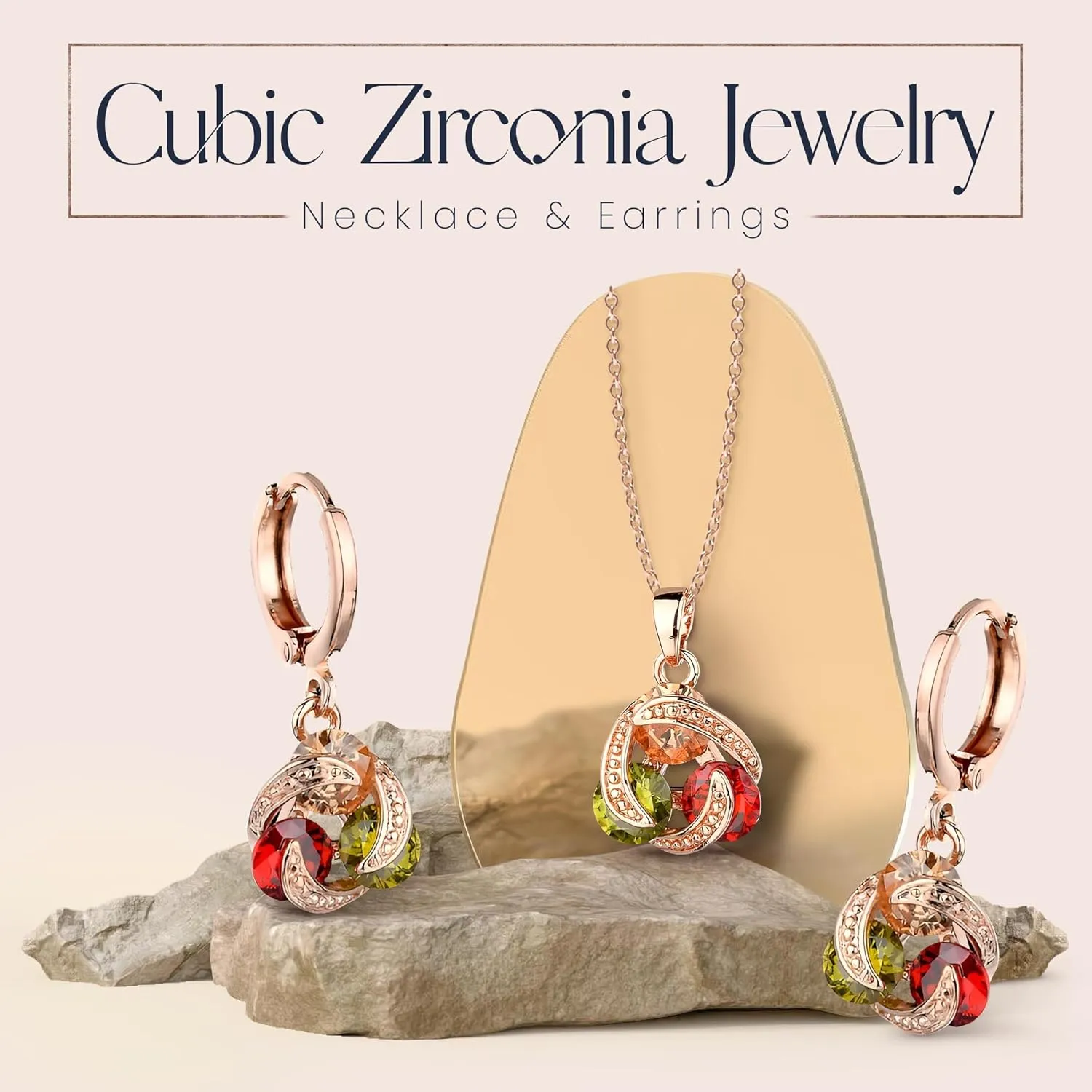 Crystalline Azuria Jewelry Sets For Women Wedding Bridal Jewelry Set With Necklace And Earring For Bride Cubic Zirconia Bridesmaid Jewelry