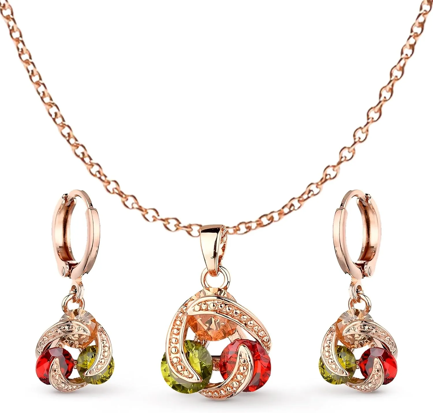 Crystalline Azuria Jewelry Sets For Women Wedding Bridal Jewelry Set With Necklace And Earring For Bride Cubic Zirconia Bridesmaid Jewelry