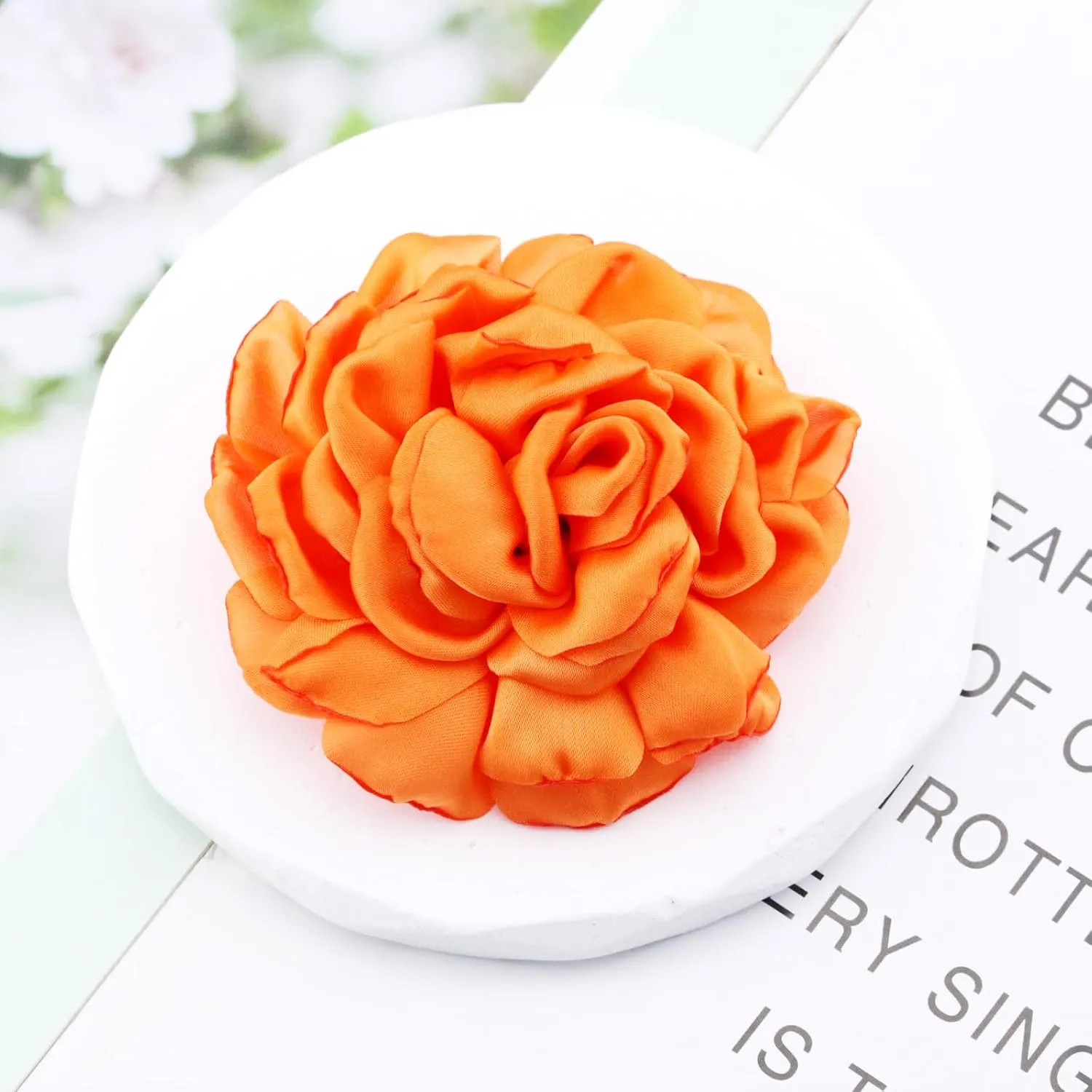 CSIYANJRY99 Dainty Fabric Rose Flower Large Brooch Lapel Pins Delicate Elegant Handmade Flower Brooches Pin Classic for Wedding Party Dance Banquet for Women Dress Suit Ceremony Clothes Accessories Jewelry Valentine's Day Gifts