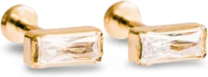 Cubic Zirconia Diamond Stud Earrings for Women | No-Poke Design | Implant-Grade Titanium | CZ Gold & Silver Studs Earrings for Women