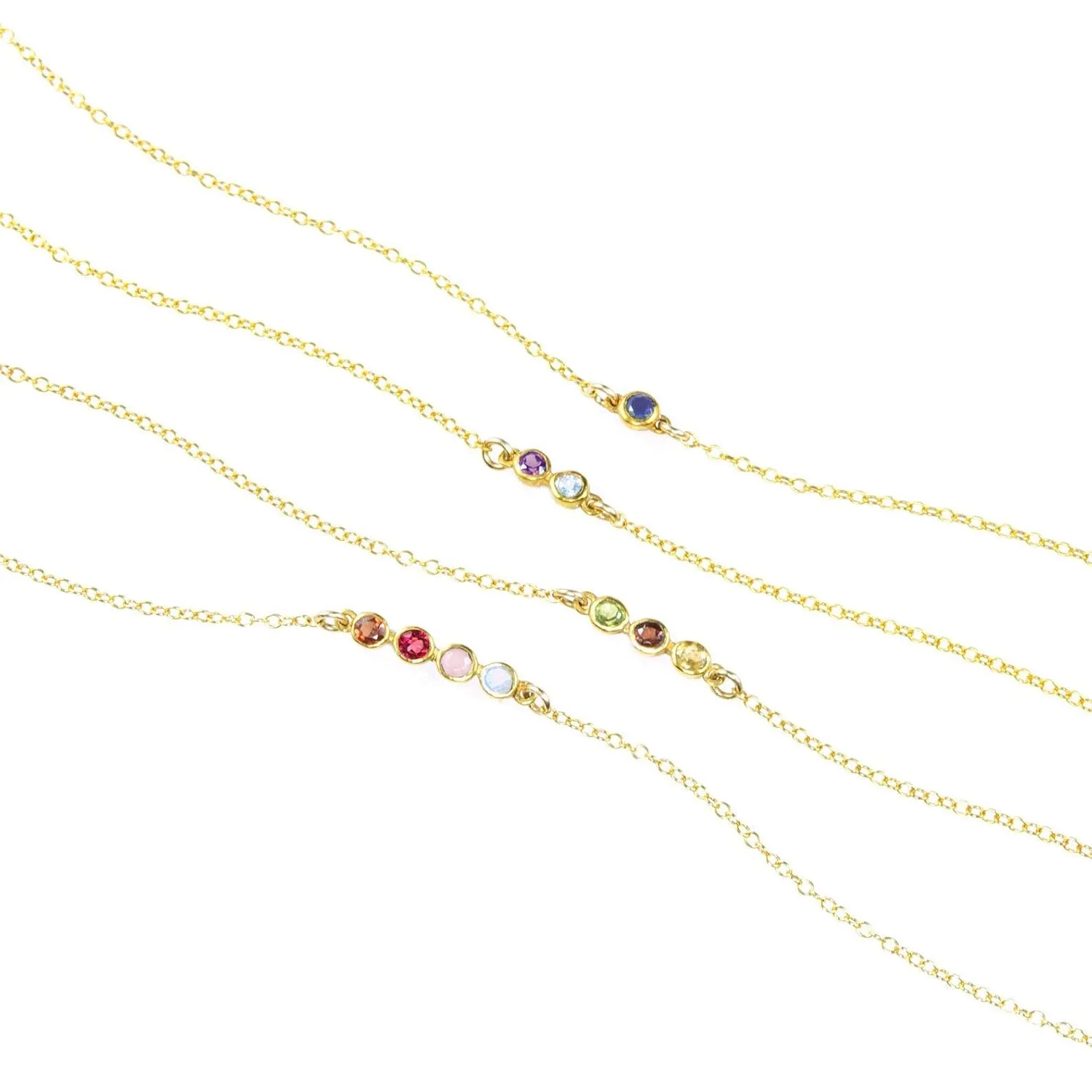Custom Minimalist Birthstone Bar Necklace, Gold Sterling Silver Personalize Mothers & Kids Birthstone Jewelry Family Necklace Sisters gift [3mmHorizontal]