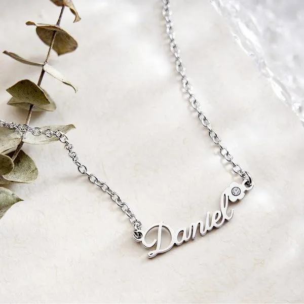 Custom Name Necklace Birthstone Flower Unique GiftsOne-of-a-Kind Necklace Designs Personalized Name Jewelry Floral Necklaces (Gold, Silver)