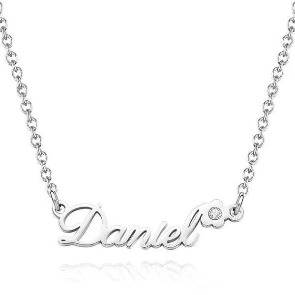 Custom Name Necklace Birthstone Flower Unique GiftsOne-of-a-Kind Necklace Designs Personalized Name Jewelry Floral Necklaces (Gold, Silver)