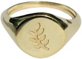 Customized Mosanic Leaf Signet Ring for Men | 925 Streling Silver Ring Best for Anniversary, Birthday and Valentine Day Gift