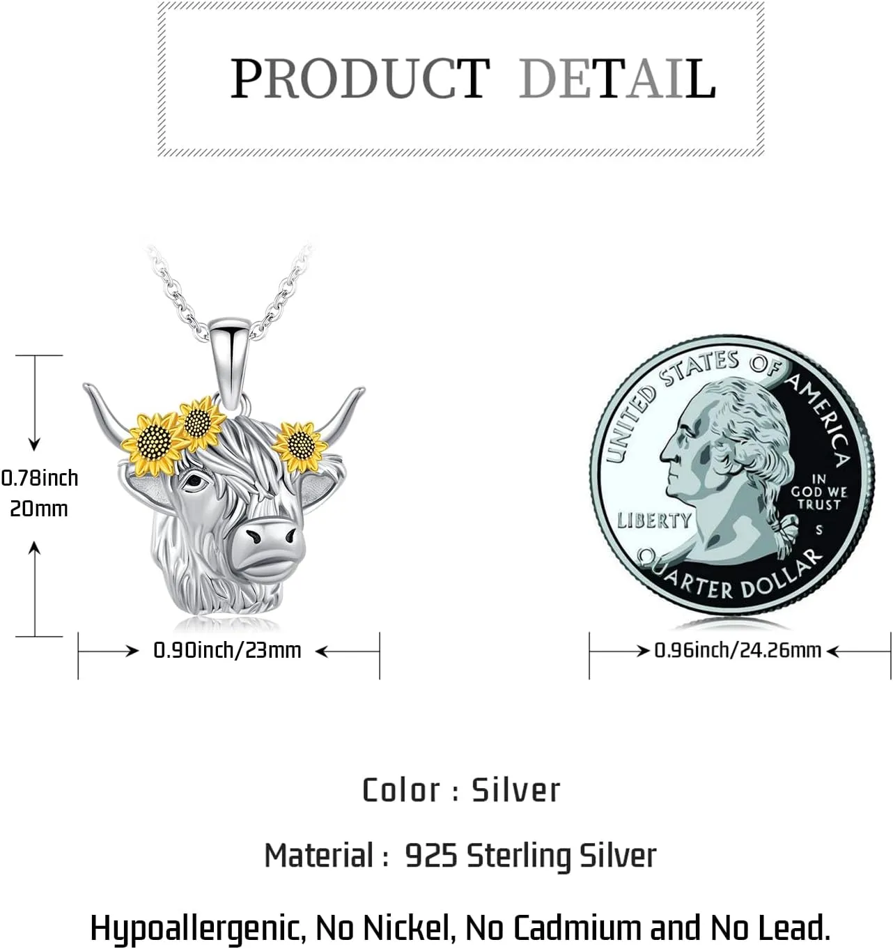 Cute Animal Necklace for Women 925 Sterling Silver Animal Pendant Jewelry Christmas Birthday Gifts for Daughter