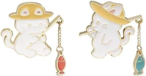 Cute Cat Enamel Pins for Backpacks Enamel Brooches Pins Bulk kawaii Cats Novelty Cartoon Animal Enamel Brooch Pins Lovely Mini Lapel Enamel Pins for Backpacks Set Badges Clothing Bags Jackets for Women Girl