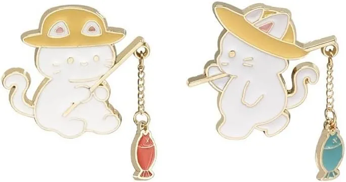 Cute Cat Enamel Pins for Backpacks Enamel Brooches Pins Bulk kawaii Cats Novelty Cartoon Animal Enamel Brooch Pins Lovely Mini Lapel Enamel Pins for Backpacks Set Badges Clothing Bags Jackets for Women Girl