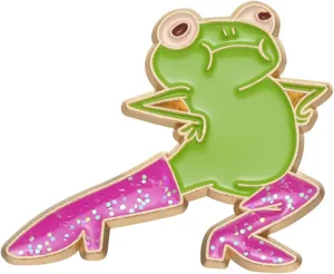 Cute Frog Enamel Pins Pink Glitter Boots Cartoon Frog Novel Funny Hard Enamel Pins for Backpacks Badges Hats Jackets