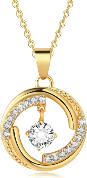 Dainty Gold Necklace for Women, 18K Real Gold Plated Necklace, White Gold Cross Silver Necklace, Cubic Zirconia Necklace, Birthday Gifts for Women Jewelry