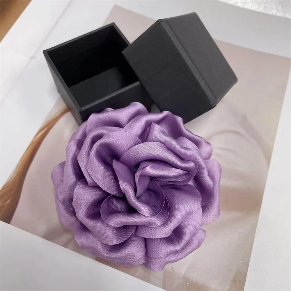 Dainty Peony Rose Flower Brooches Lapel Pins Delicate Elegant Fabric Flowers Brooch Pin for Women Flower Corsage for Wedding Party Accessories Jewelry Gifts100mm