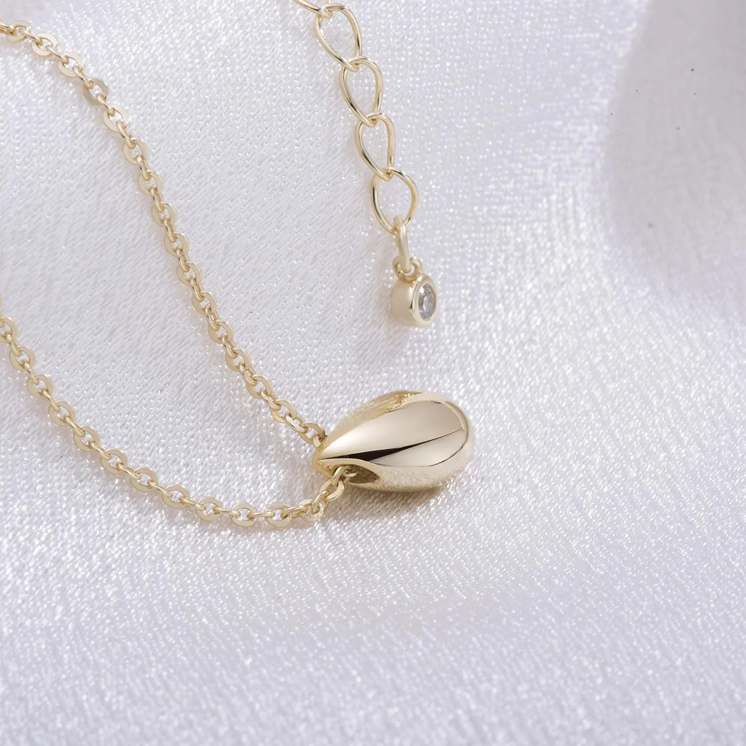 Dainty Teardrop Necklace for Women Sterling Silver Teardrop Earrings for Women Layered Necklace Minimalist Sterling Silver Choker Necklaces