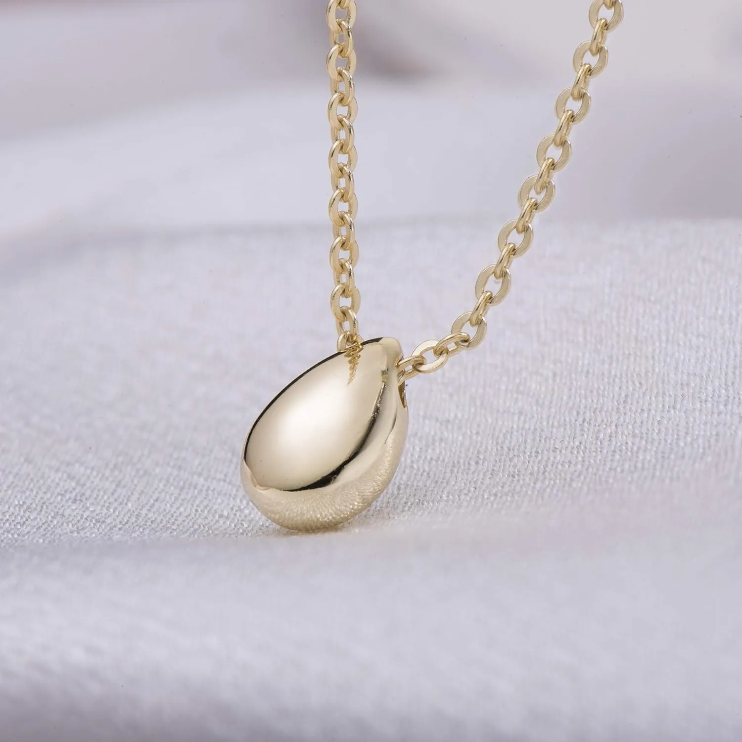 Dainty Teardrop Necklace for Women Sterling Silver Teardrop Earrings for Women Layered Necklace Minimalist Sterling Silver Choker Necklaces