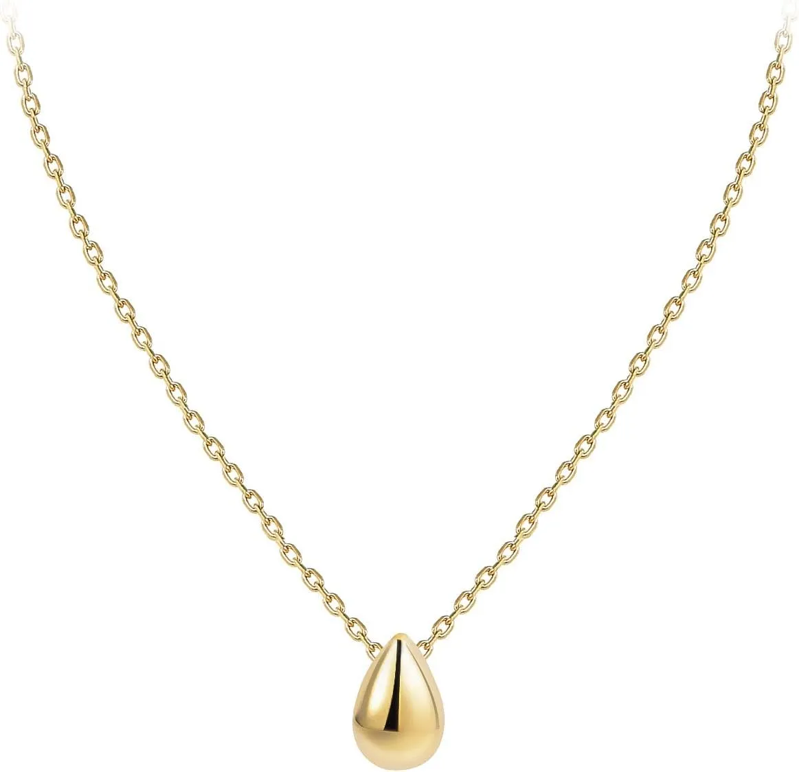 Dainty Teardrop Necklace for Women Sterling Silver Teardrop Earrings for Women Layered Necklace Minimalist Sterling Silver Choker Necklaces