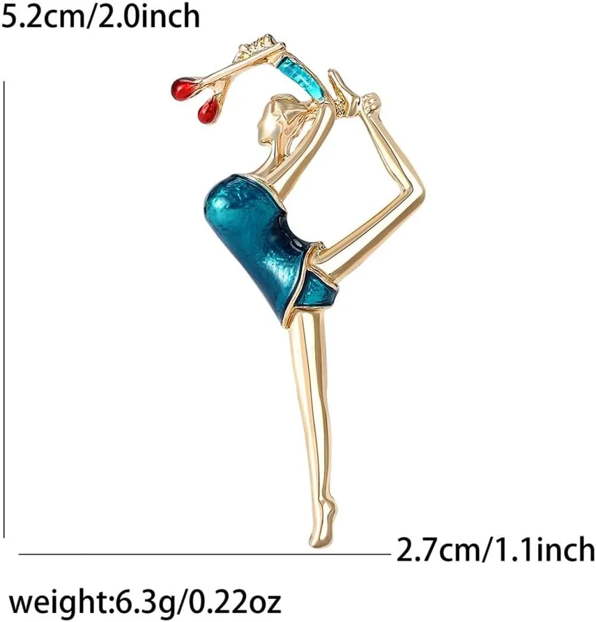 Dancing Girls Lady Brooch Pin for Women Girls Cute Blue/Red Enamel Brooches Lapel Pins for Hat Bag Dresses Suit Accessories Fashion Jewelry