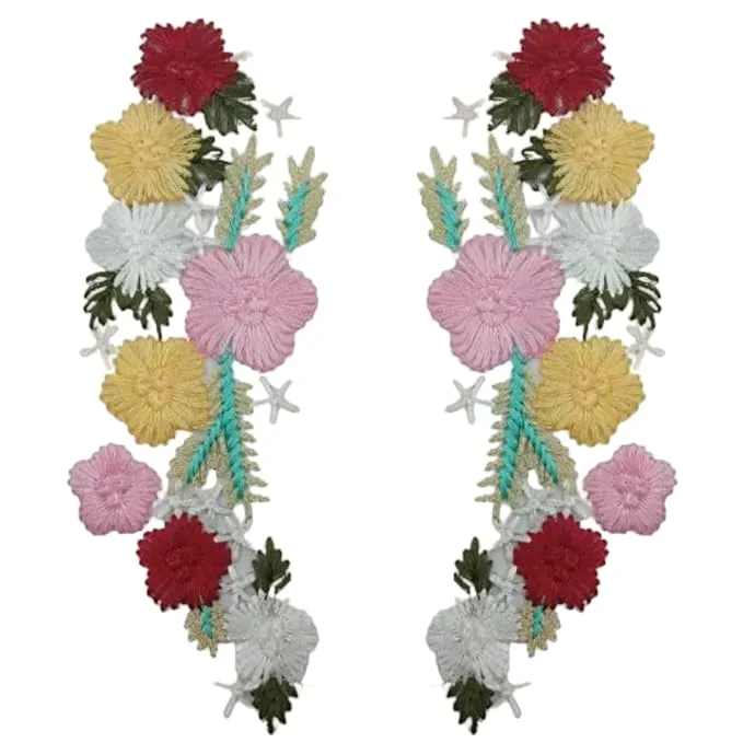 Detailed Floral Flower Sew Patch