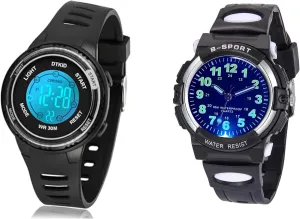 DTKID Colorful Light Children's Watch Boys Girls, Kid Waterproof Watch Easy to Read Dial Time Lessons Wristwatch