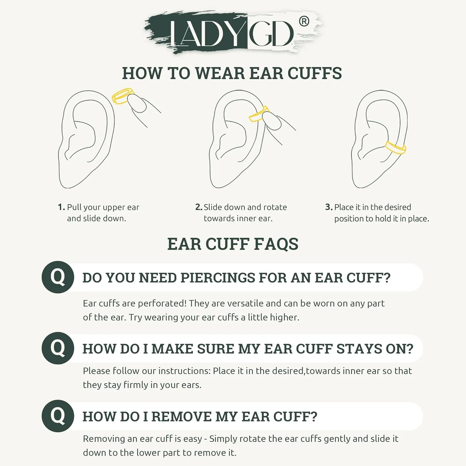 Ear Cuff Earrings for Women 14K Gold Plated Cubic Zirconia Sparkling Hollow Trendy Huggie Ear Cuffs Non Piercing | Clip On Cartilage | Single