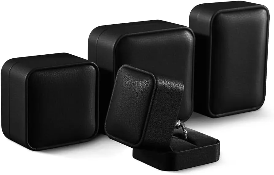 Earring Case, Leather Jewelry Box For Earrings,Premium Jewelry Box For Earrings Only,Luxury Gift Boxes For Jewelry (Black)