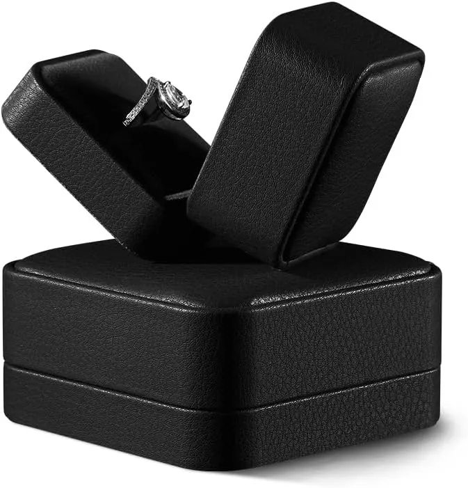 Earring Case, Leather Jewelry Box For Earrings,Premium Jewelry Box For Earrings Only,Luxury Gift Boxes For Jewelry (Black)