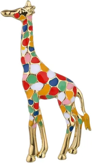 Enamel Giraffe Deer Brooches Pin for Women Cute Animal Brooch Pin Fashion Jewelry Gold Color Gift For Exquisite Colorful Brooch Pins