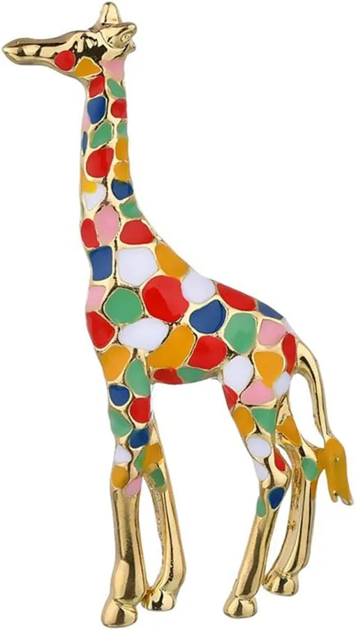 Enamel Giraffe Deer Brooches Pin for Women Cute Animal Brooch Pin Fashion Jewelry Gold Color Gift For Exquisite Colorful Brooch Pins
