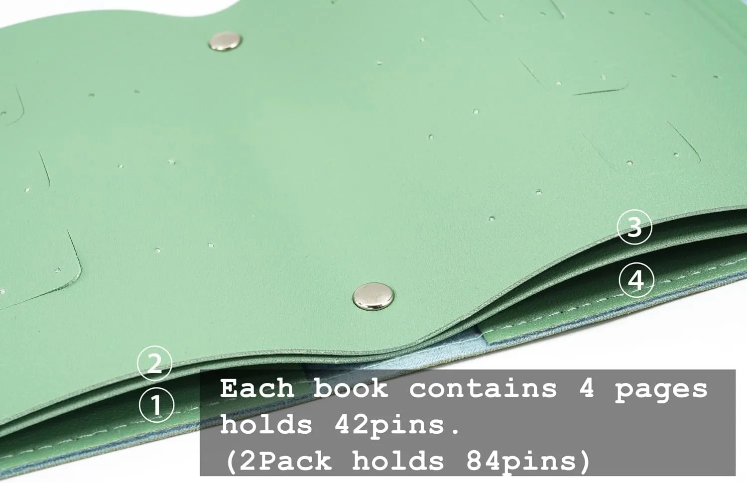 Enamel Pin Display Book Collection Trading Book Portable Brooch Pins Holder Storage Organizer Case (2Pack Green Pink)