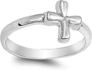 Faith Cross Ring in Sterling Silver