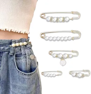 Fashion Pearl Brooch, Sweater Shawl Pearl Pin, Elegant and Fashionable, Enhance your Temperament, Suitable for a Variety of Occasions to Wear (White)